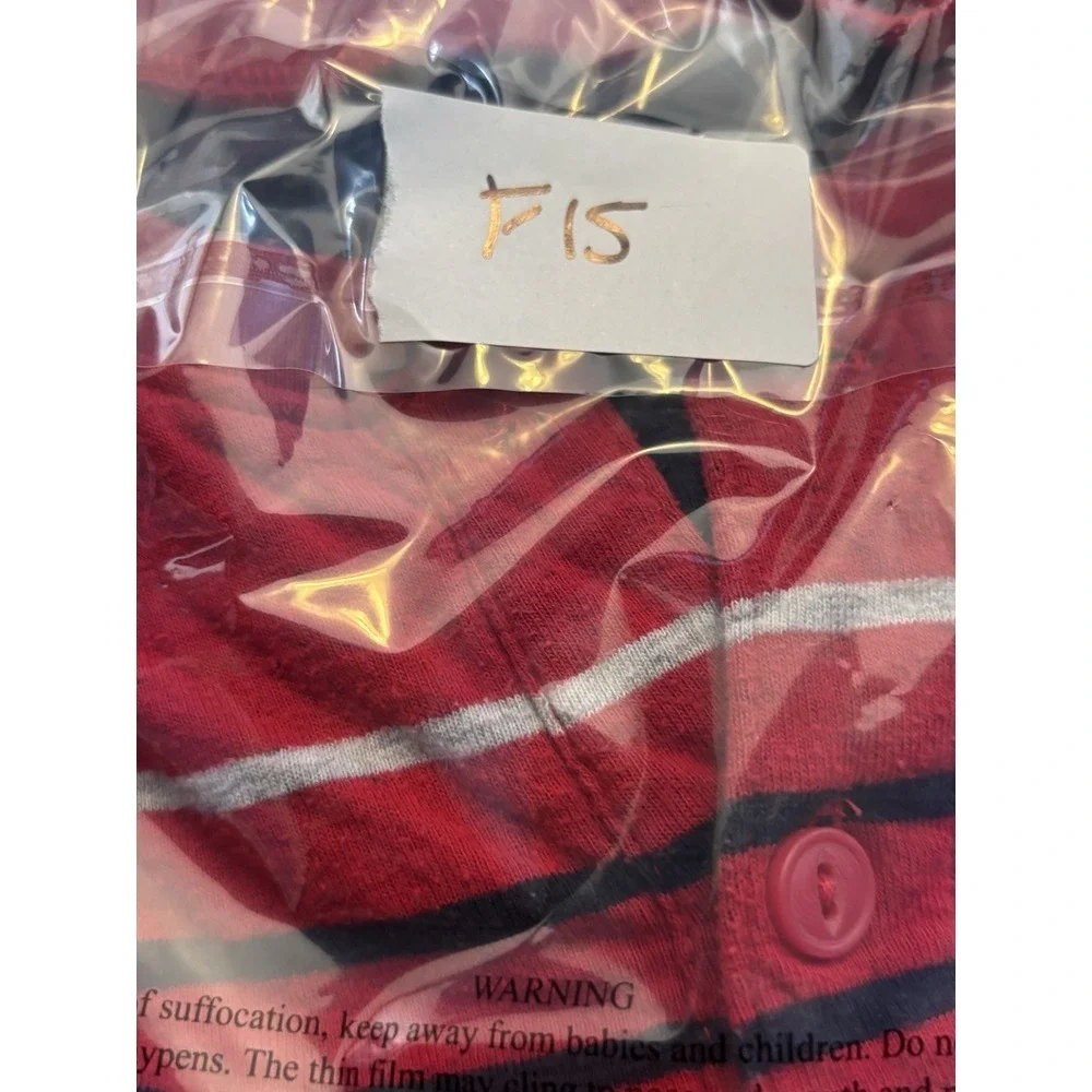 NEW Gap Kids‎ S 5 Red/Blue Stripe 100% Cotton Long Sleeve Shirt Unisex F15